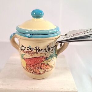SEALED VTG NOS Prodotta In Italia Ceramica Terracotta Italy Roast Fish Spice Mix